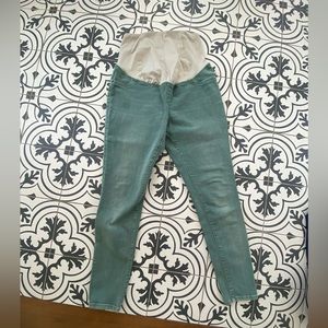 Green stretch skinny pants